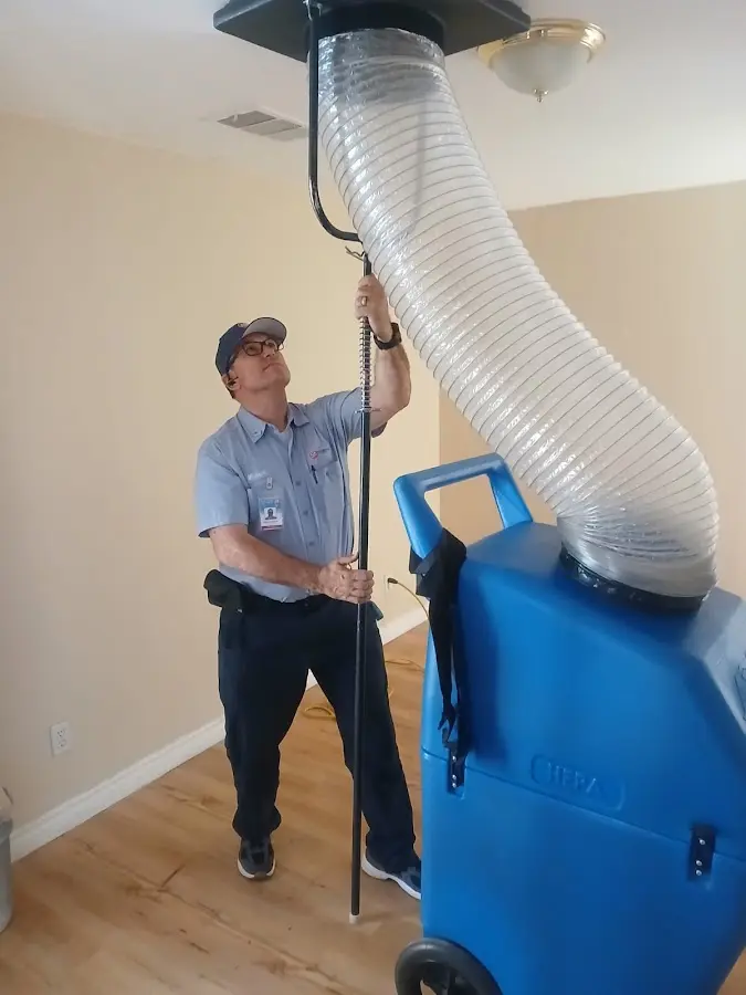 Mini Split Installation technician using HEPA equipment in San Juan Capistrano
